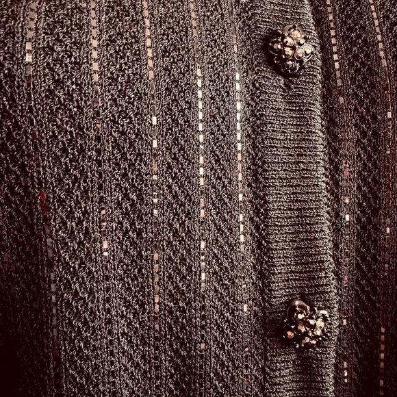 ST JOHN Evening Black Long-Sleeve Belted Shirt Dress • Sparkle Knit • Satin NWT - Picture 7 of 17